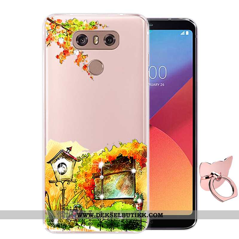 Deksel Lg G6 Silikon Mobiltelefon Farge Malt Anti-fall Rosa, Etui Lg G6 Beskyttelse Butikk