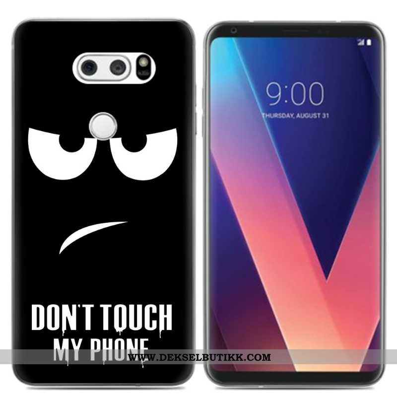 Deksel Lg V30 Kreativ Liten Pu Mobiltelefon Svart, Etui Lg V30 Cartoon Tilbud