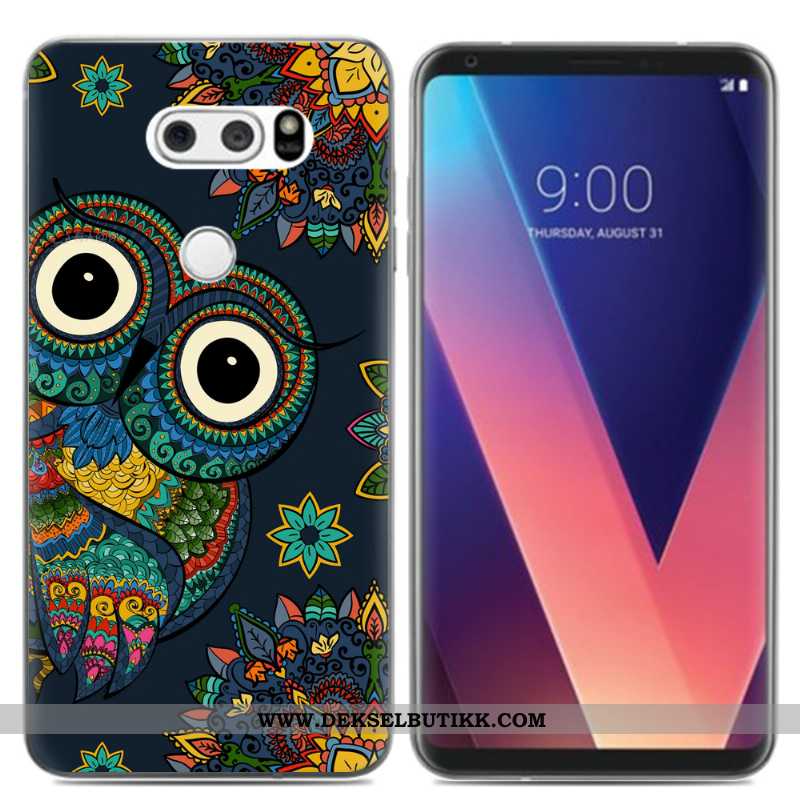 Deksel Lg V30 Kreativ Liten Pu Mobiltelefon Svart, Etui Lg V30 Cartoon Tilbud