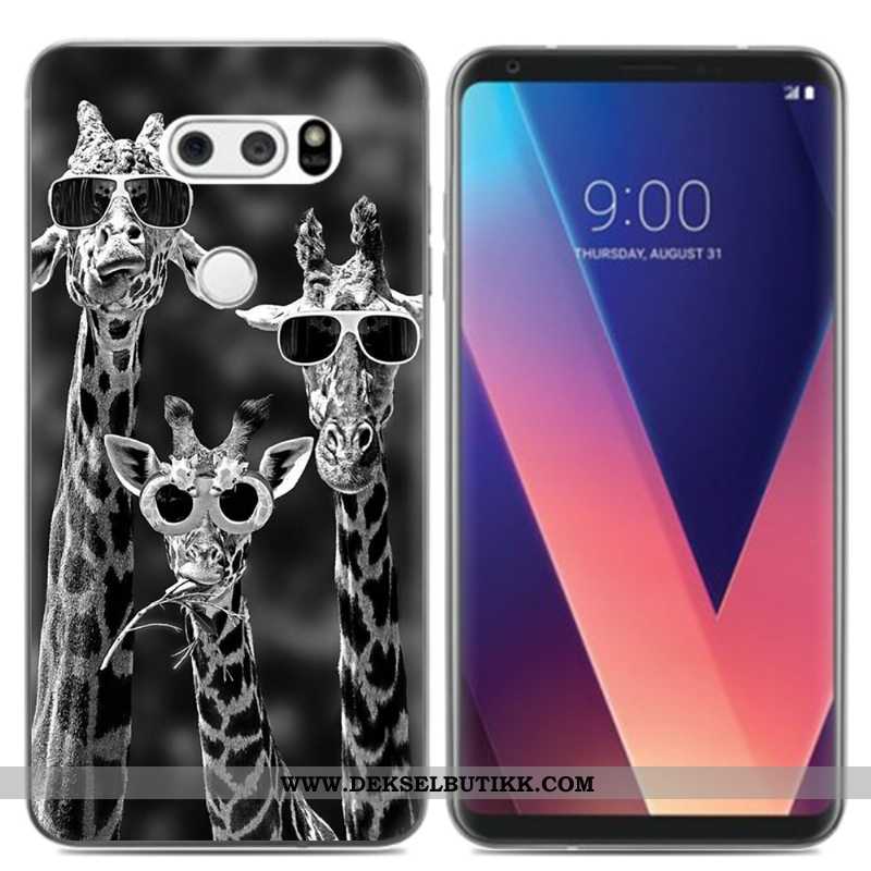 Deksel Lg V30 Kreativ Liten Pu Mobiltelefon Svart, Etui Lg V30 Cartoon Tilbud