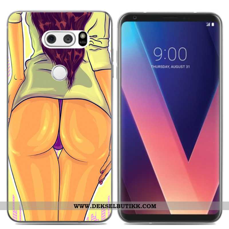 Deksel Lg V30 Kreativ Liten Pu Mobiltelefon Svart, Etui Lg V30 Cartoon Tilbud