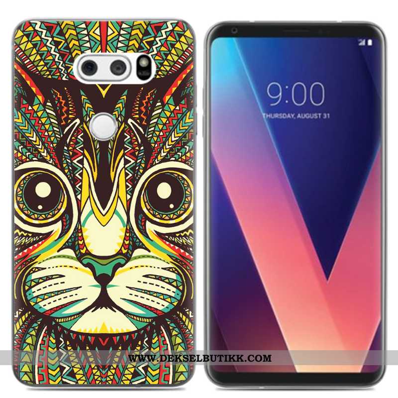 Deksel Lg V30 Kreativ Liten Pu Mobiltelefon Svart, Etui Lg V30 Cartoon Tilbud