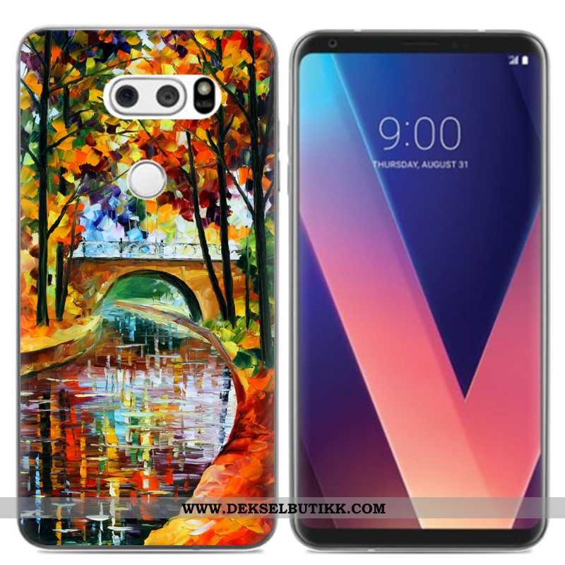 Deksel Lg V30 Kreativ Liten Pu Mobiltelefon Svart, Etui Lg V30 Cartoon Tilbud