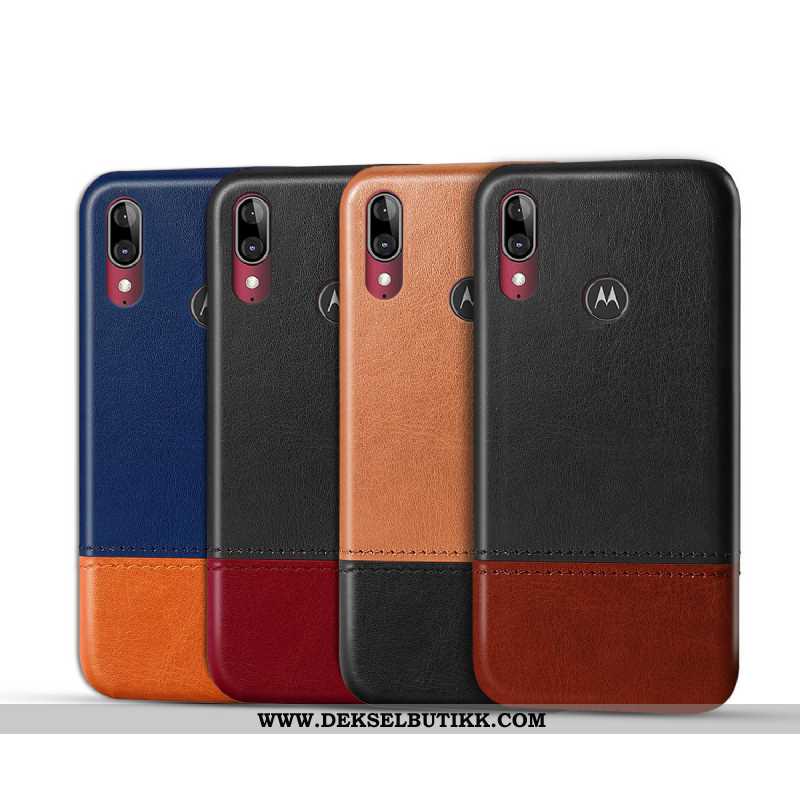 Deksel Moto E6 Plus Beskyttelse Mobiltelefon Svart, Etui Moto E6 Plus Skinndeksel Tilbud