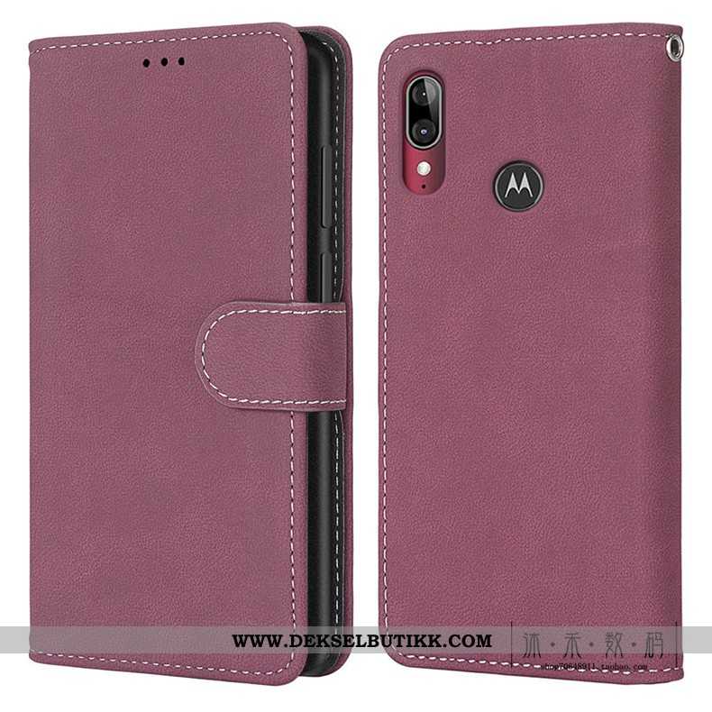 Deksel Moto E6 Plus Vintage Etui Folio Grønn, Moto E6 Plus Beskyttelse Billige