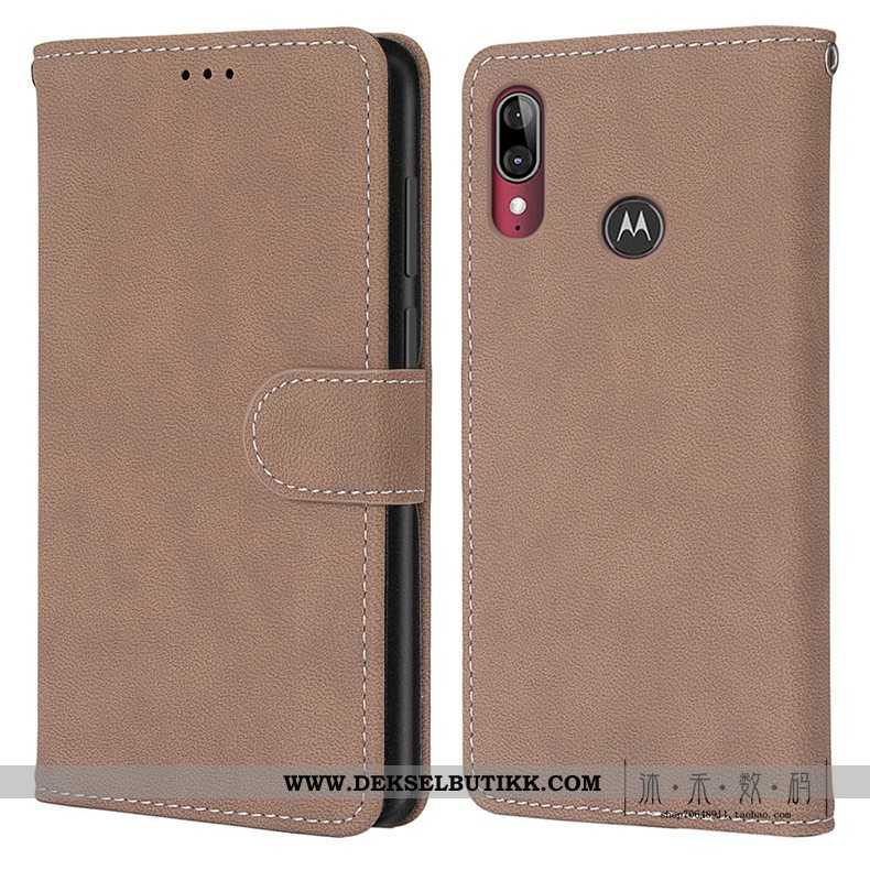 Deksel Moto E6 Plus Vintage Etui Folio Grønn, Moto E6 Plus Beskyttelse Billige