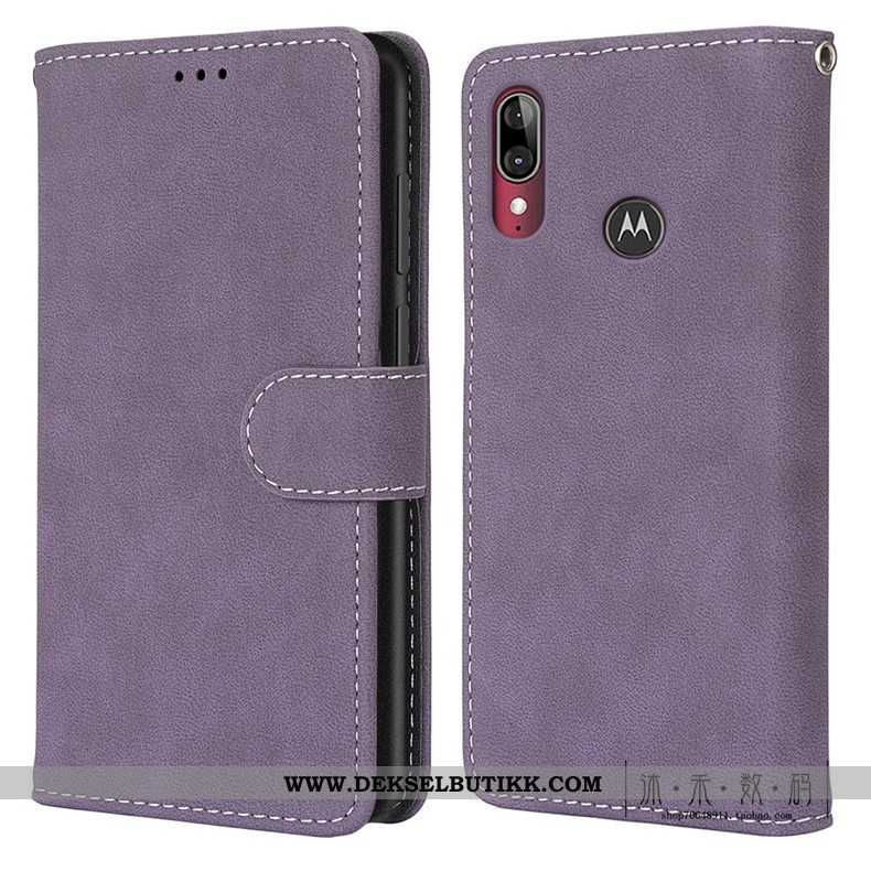 Deksel Moto E6 Plus Vintage Etui Folio Grønn, Moto E6 Plus Beskyttelse Billige