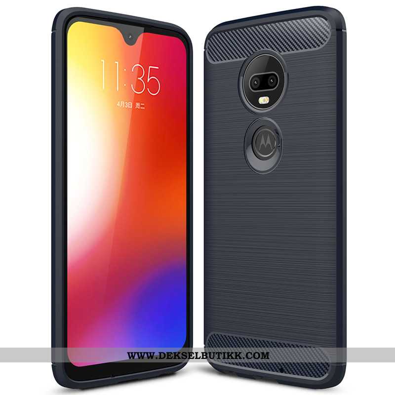 Deksel Moto G7 Plus Beskyttelse Etui Fiber Enkel Svart, Moto G7 Plus Trend Tilbud