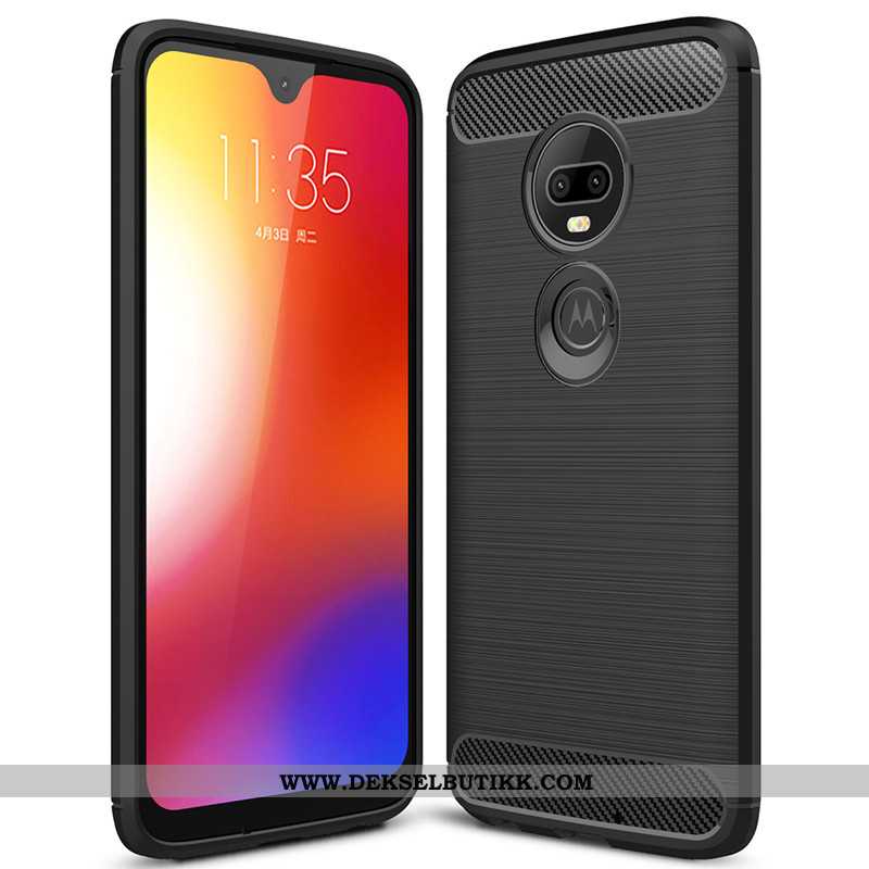 Deksel Moto G7 Plus Beskyttelse Etui Fiber Enkel Svart, Moto G7 Plus Trend Tilbud