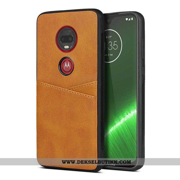 Deksel Moto G7 Plus Beskyttelse Gul Mobiltelefon, Etui Moto G7 Plus Myke Billig