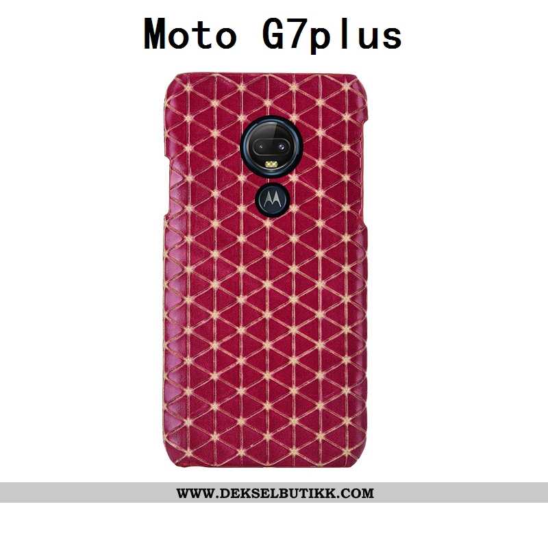 Deksel Moto G7 Plus Kreativ Tilpass Beskyttelse Rød, Etui Moto G7 Plus Skinn Kjøpe