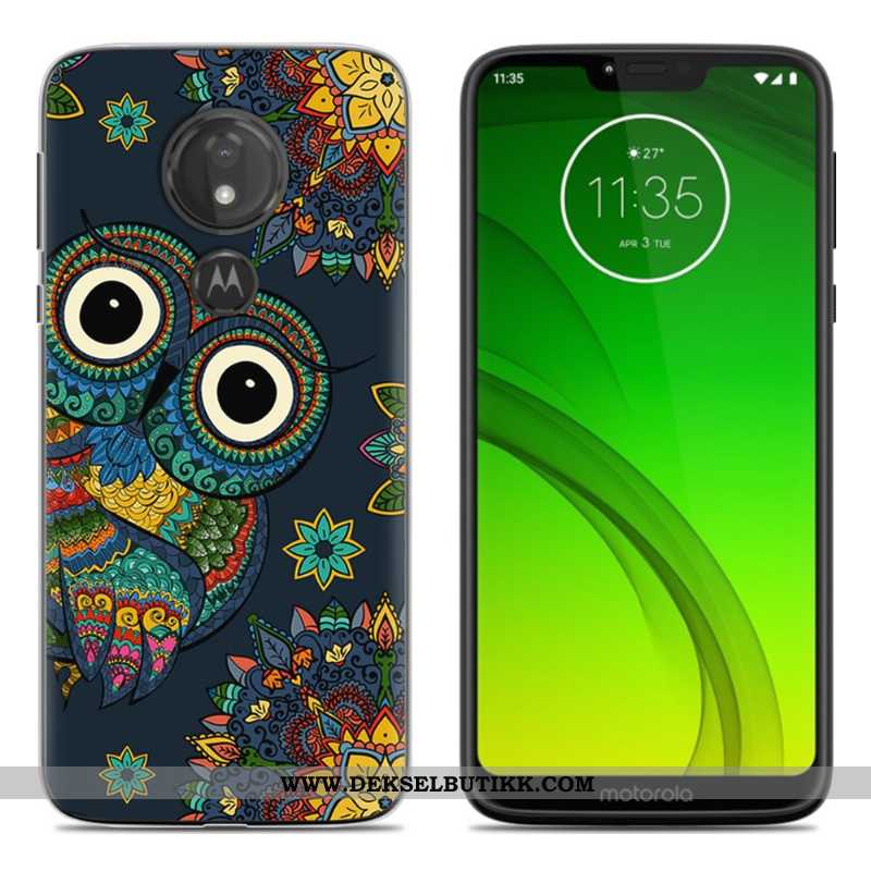 Deksel Moto G7 Power Cartoon Lilla Etui, Moto G7 Power Myke Tilbud