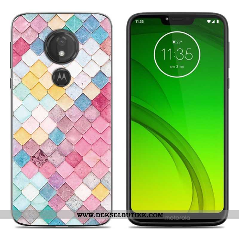 Deksel Moto G7 Power Cartoon Lilla Etui, Moto G7 Power Myke Tilbud