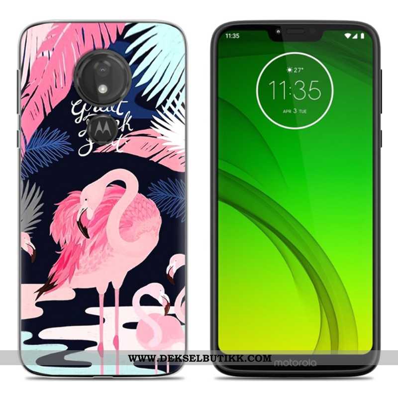 Deksel Moto G7 Power Cartoon Lilla Etui, Moto G7 Power Myke Tilbud