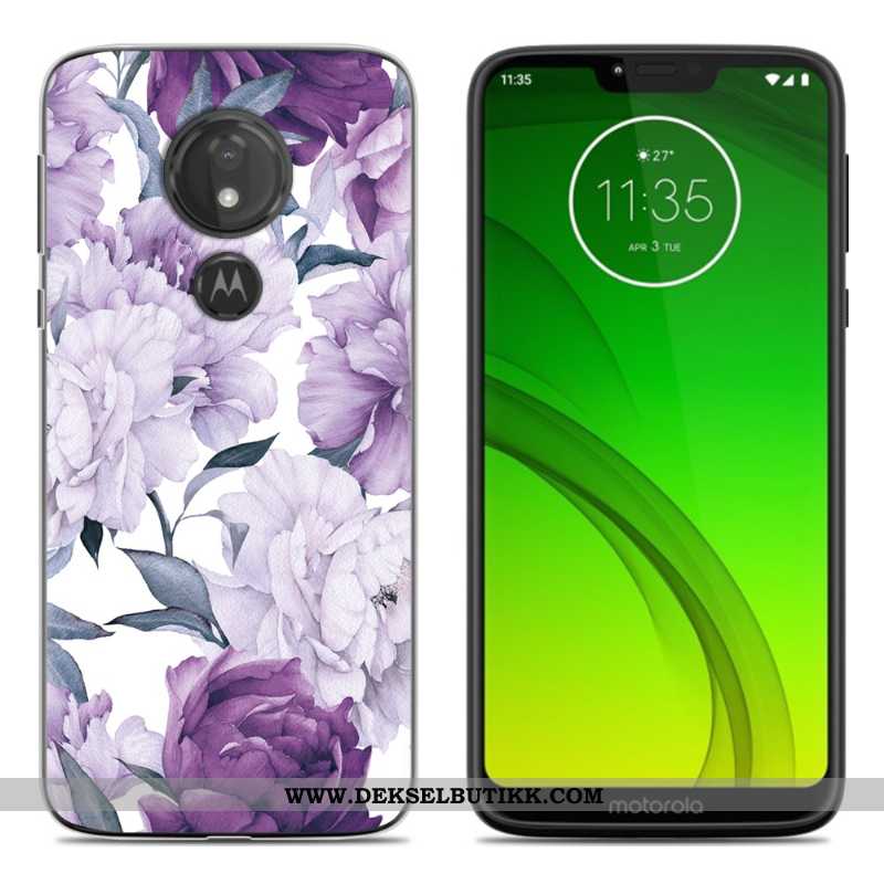 Deksel Moto G7 Power Cartoon Lilla Etui, Moto G7 Power Myke Tilbud