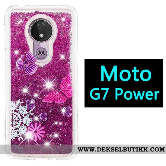 Deksel Moto G7 Power Cartoon Lilla Gasbag, Etui Moto G7 Power Billige