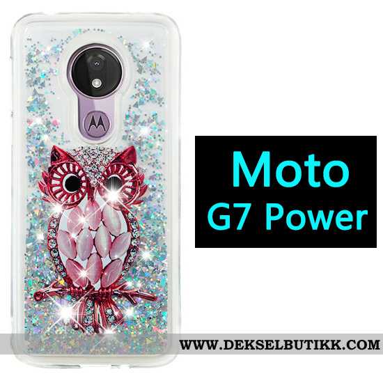 Deksel Moto G7 Power Cartoon Lilla Gasbag, Etui Moto G7 Power Billige