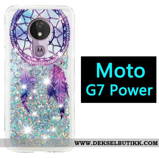 Deksel Moto G7 Power Cartoon Lilla Gasbag, Etui Moto G7 Power Billige