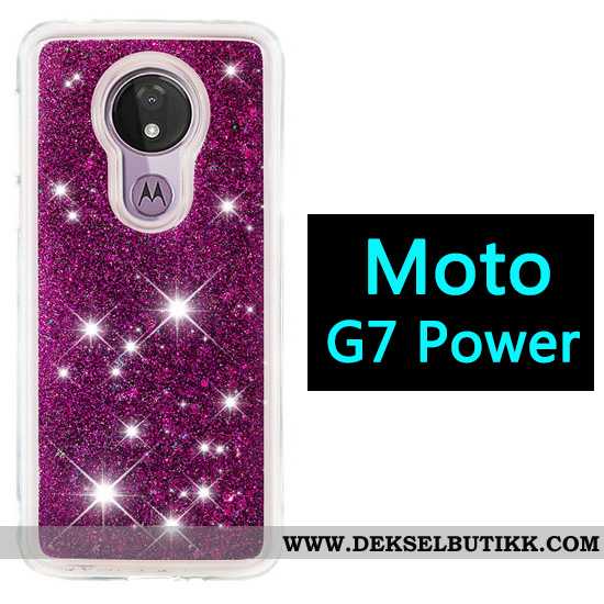 Deksel Moto G7 Power Cartoon Lilla Gasbag, Etui Moto G7 Power Billige