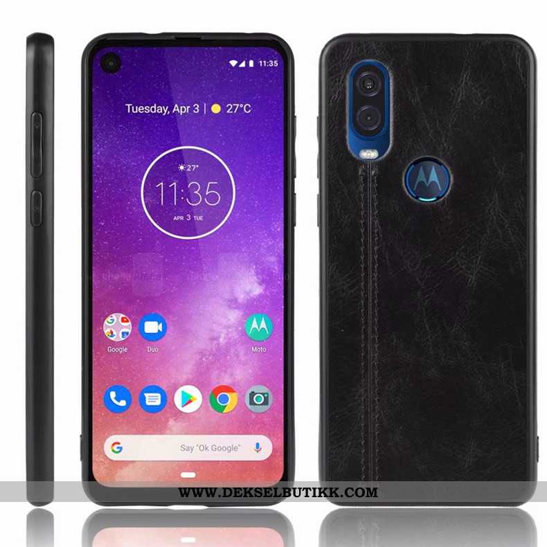 Deksel Motorola One Vision Beskyttelse Mobiltelefon Anti-fall Mørkeblå, Etui Motorola One Vision Mør