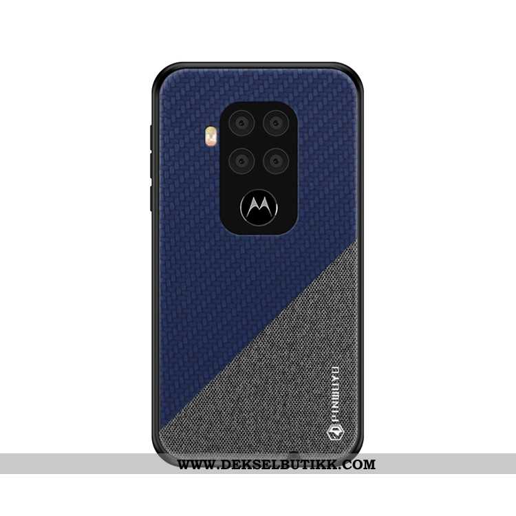 Deksel Motorola One Zoom Tynne Ultra Canvas Mørkeblå, Etui Motorola One Zoom Mønster Butikk