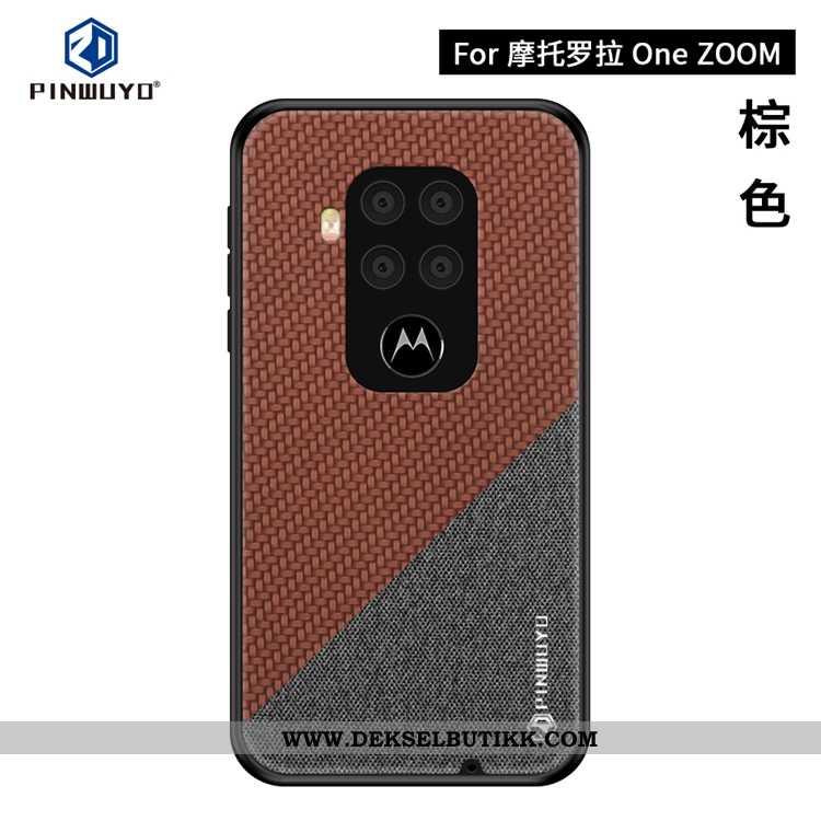 Deksel Motorola One Zoom Tynne Ultra Canvas Mørkeblå, Etui Motorola One Zoom Mønster Butikk