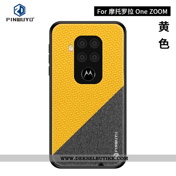 Deksel Motorola One Zoom Tynne Ultra Canvas Mørkeblå, Etui Motorola One Zoom Mønster Butikk