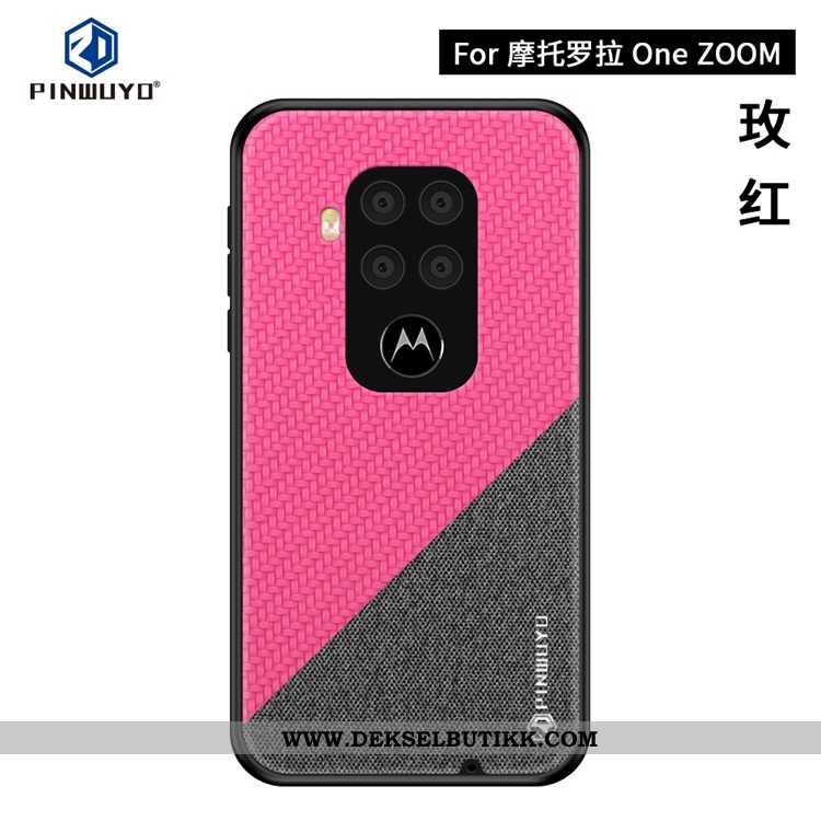 Deksel Motorola One Zoom Tynne Ultra Canvas Mørkeblå, Etui Motorola One Zoom Mønster Butikk