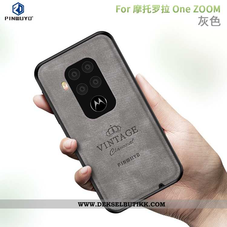 Deksel Motorola One Zoom Ultra Klut Svart, Etui Motorola One Zoom Tynne Butikk