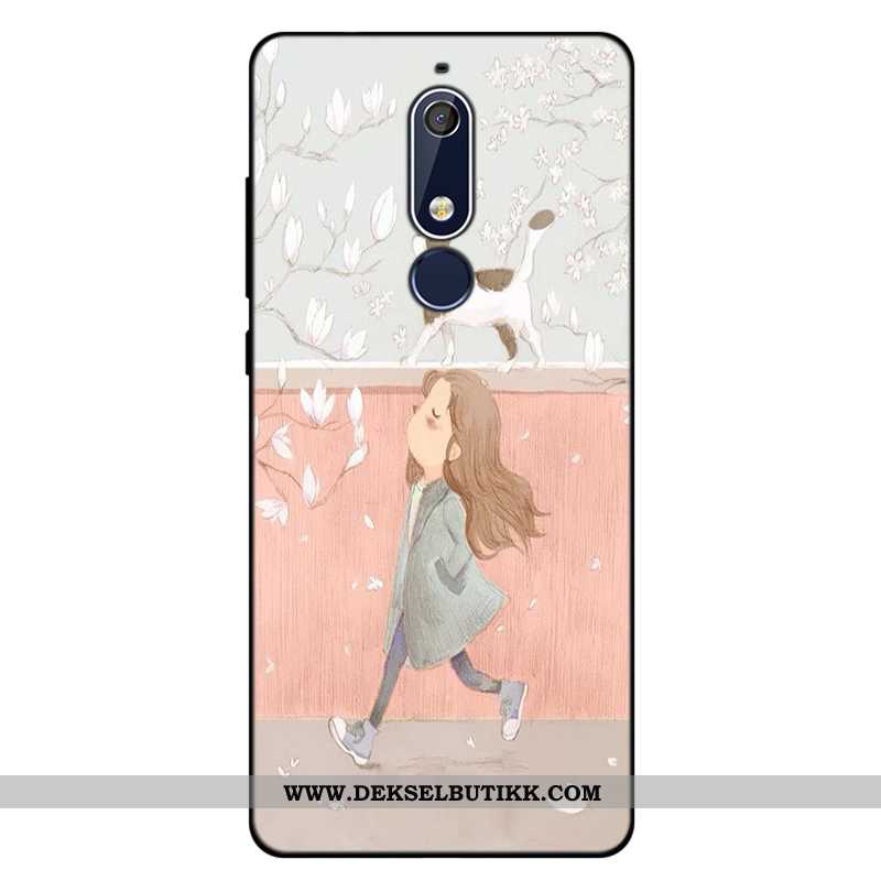 Deksel Nokia 5.1 Kreativ Silikon Myke Blå, Etui Nokia 5.1 Cartoon På Nett