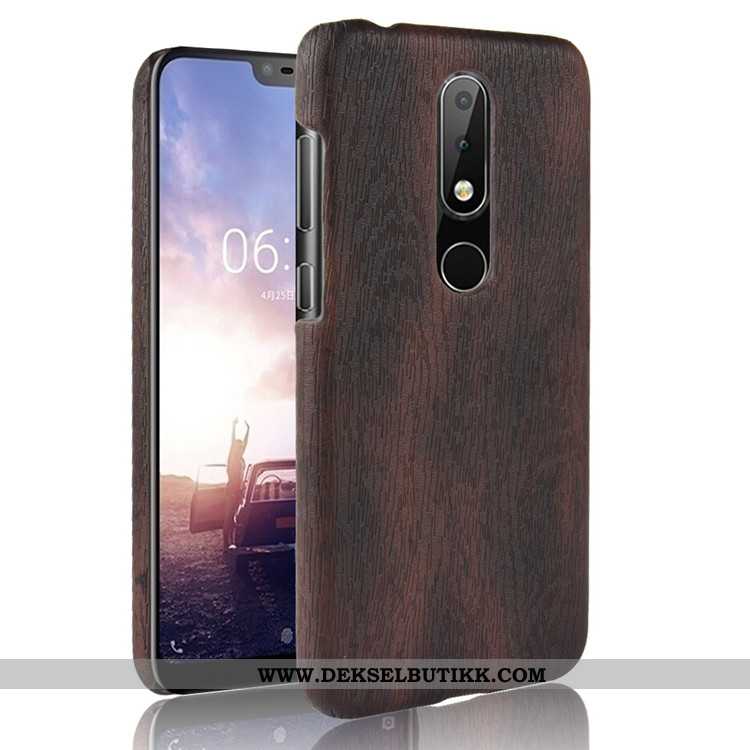 Deksel Nokia 5.1 Plus Beskyttelse Etui Wood Hard Brun, Nokia 5.1 Plus Mønster Billig