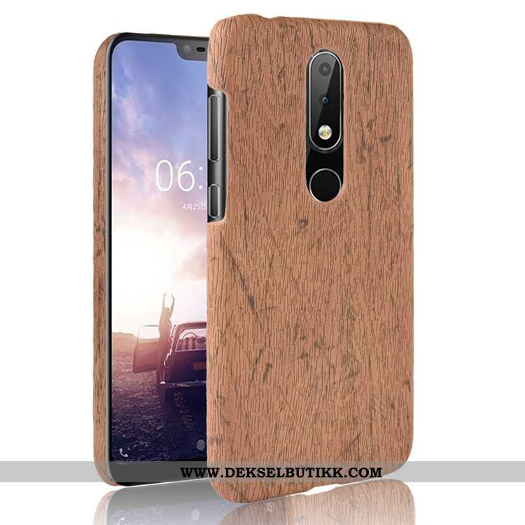 Deksel Nokia 5.1 Plus Beskyttelse Etui Wood Hard Brun, Nokia 5.1 Plus Mønster Billig