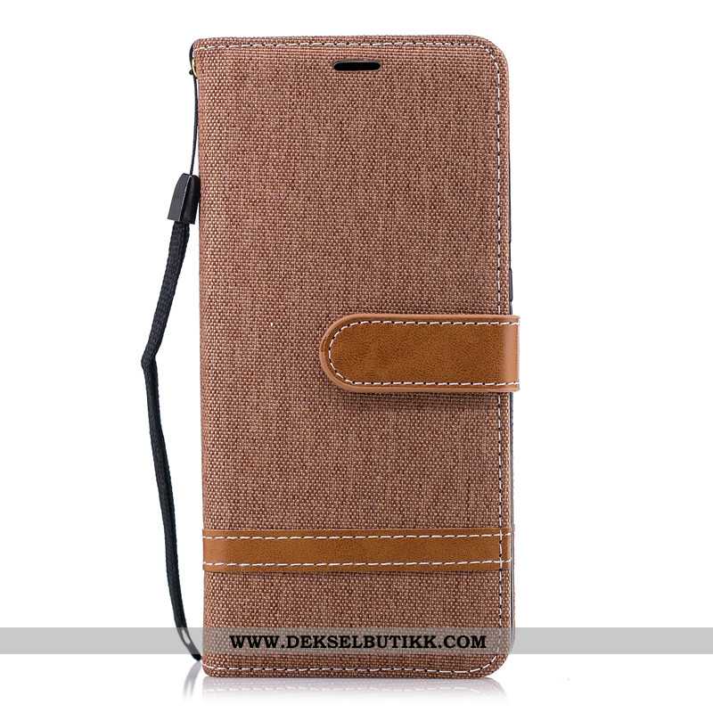 Deksel Nokia 5.1 Skinndeksel Beskyttelse Etui Denim Khaki, Nokia 5.1 Lommebok Billig