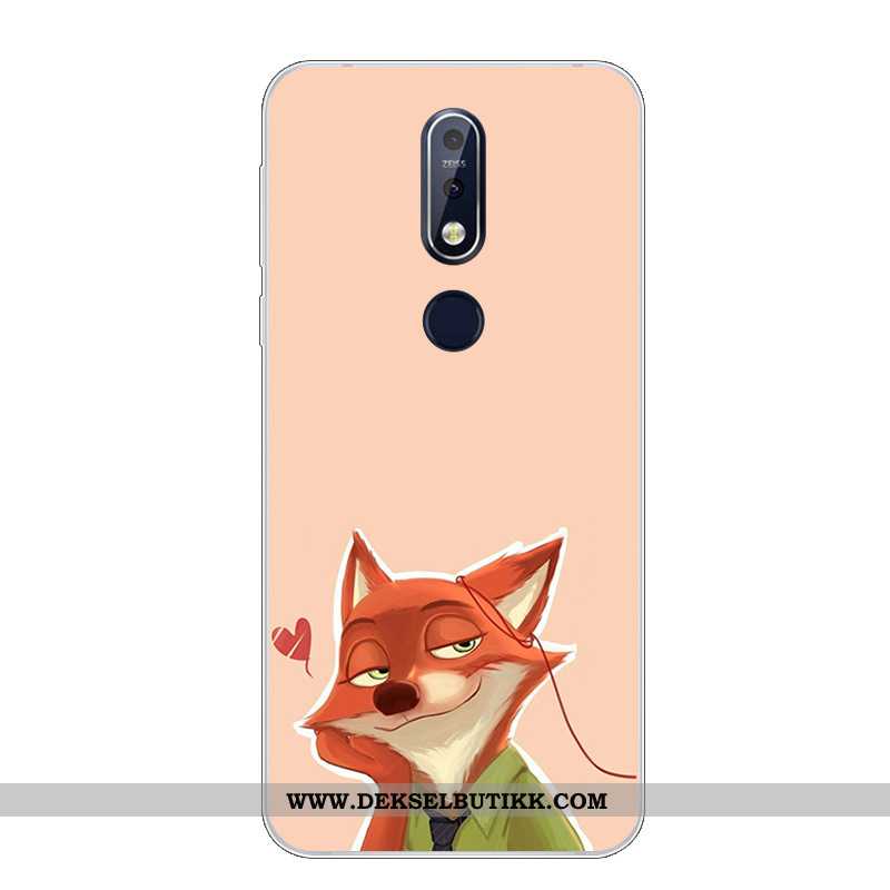 Deksel Nokia 7.1 Silikon Vakker Etui Cartoon Blå, Nokia 7.1 Beskyttelse Billig