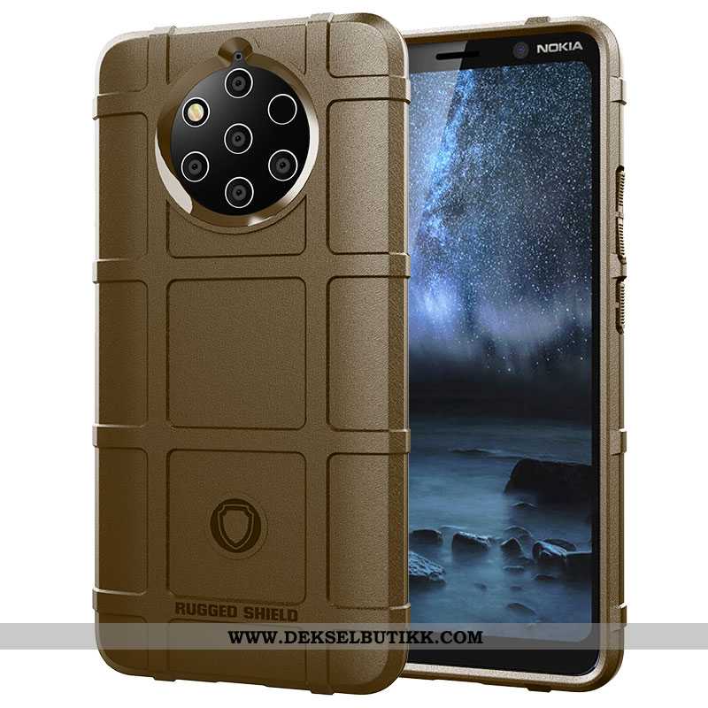 Deksel Nokia 9 Pureview Beskyttelse Magnetisk Mobiltelefon Pu Army Grønne, Etui Nokia 9 Pureview Grø