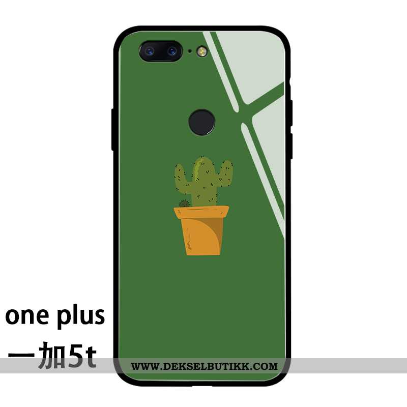 Deksel Oneplus 5t Silikon Glass Fersk Vakker Grønn, Etui Oneplus 5t Beskyttelse Tilbud