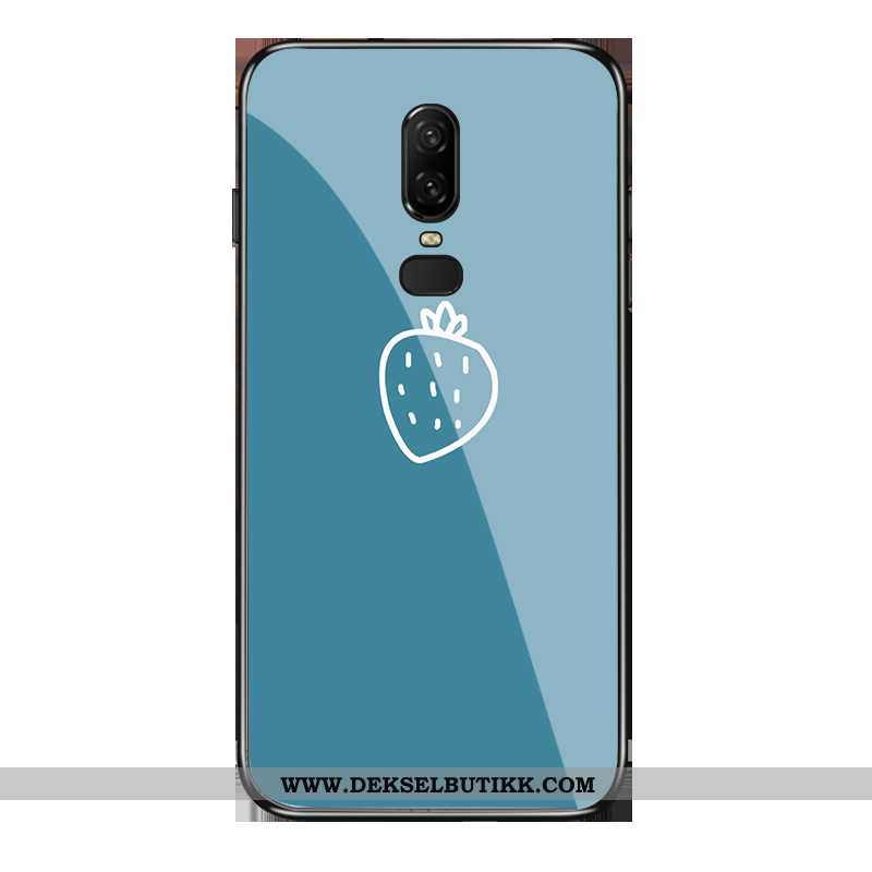 Deksel Oneplus 6 Glass Mobiltelefon Blå, Etui Oneplus 6 Nubuck Tilbud