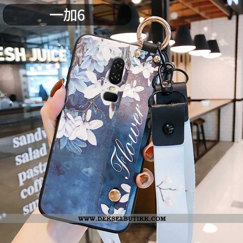 Deksel Oneplus 6 Nubuck Ultra Kreativ Blomster Hvitt, Etui Oneplus 6 Hengende Ornamenter Butikk