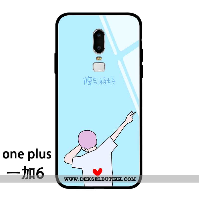 Deksel Oneplus 6 Silikon Anti-fall Hvit Kreativ Hvitt, Etui Oneplus 6 Glass Tilbud