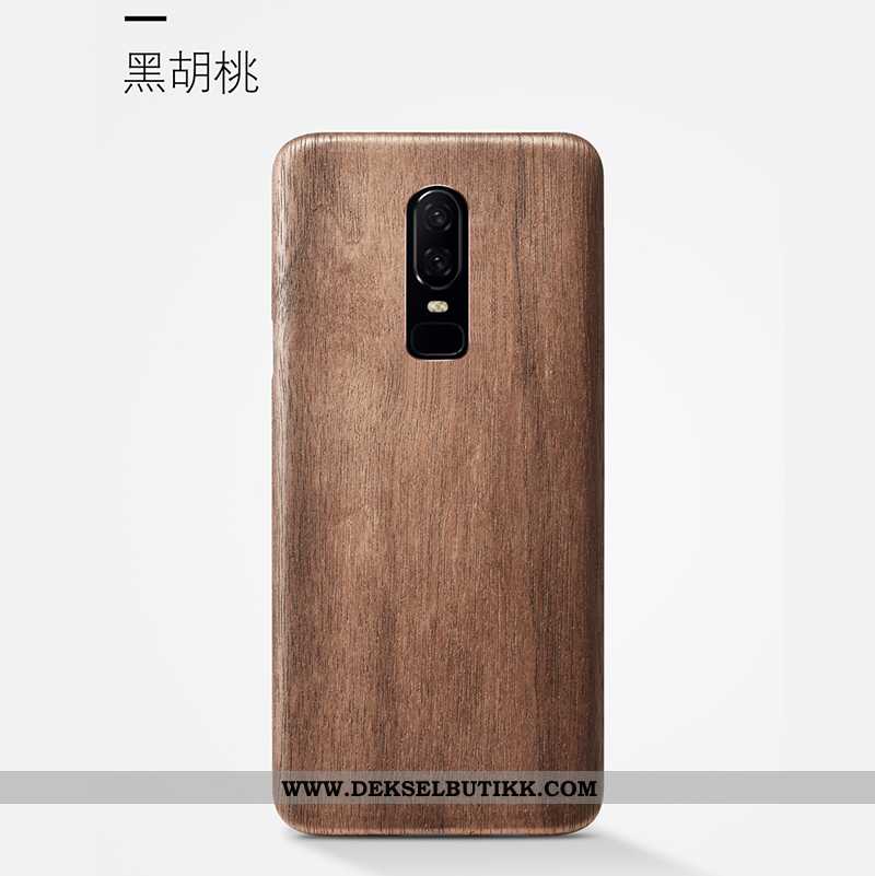 Deksel Oneplus 6 Wood Tynne Anti-fall Etui Khaki, Oneplus 6 Ultra Tilbud