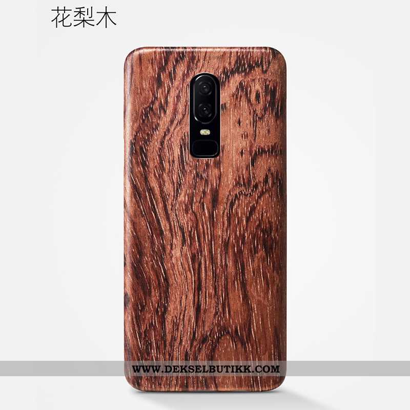 Deksel Oneplus 6 Wood Tynne Anti-fall Etui Khaki, Oneplus 6 Ultra Tilbud