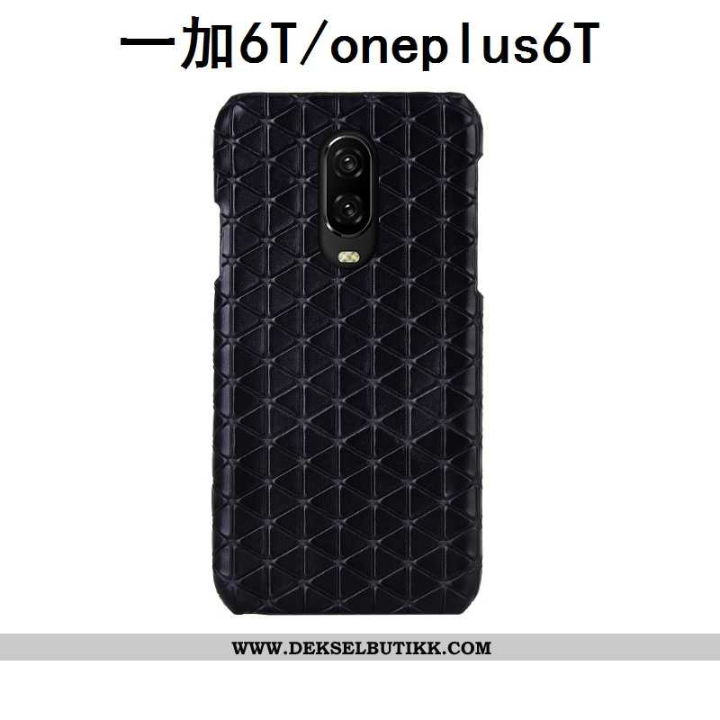 Deksel Oneplus 6t Mote Mobiltelefon Skinn Brun, Etui Oneplus 6t Luksus Tilbud