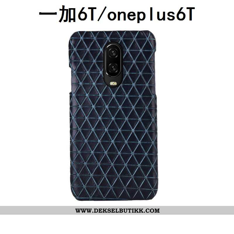 Deksel Oneplus 6t Mote Mobiltelefon Skinn Brun, Etui Oneplus 6t Luksus Tilbud