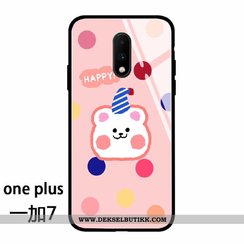 Deksel Oneplus 7 Cartoon Mobiltelefon Net Red Enkel Rosa, Etui Oneplus 7 Vakker Billige