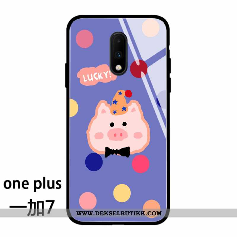 Deksel Oneplus 7 Cartoon Mobiltelefon Net Red Enkel Rosa, Etui Oneplus 7 Vakker Billige