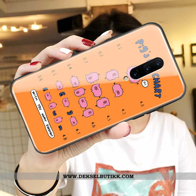 Deksel Oneplus 7 Pro Cartoon Speil Anti-fall Enkel Oransje, Etui Oneplus 7 Pro Vakker Tilbud