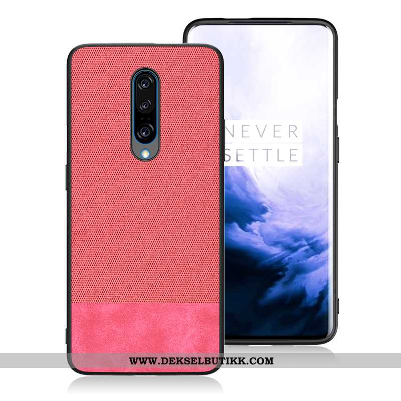 Deksel Oneplus 7 Pro Silikon Rød Klut Mønster, Etui Oneplus 7 Pro Beskyttelse Tilbud