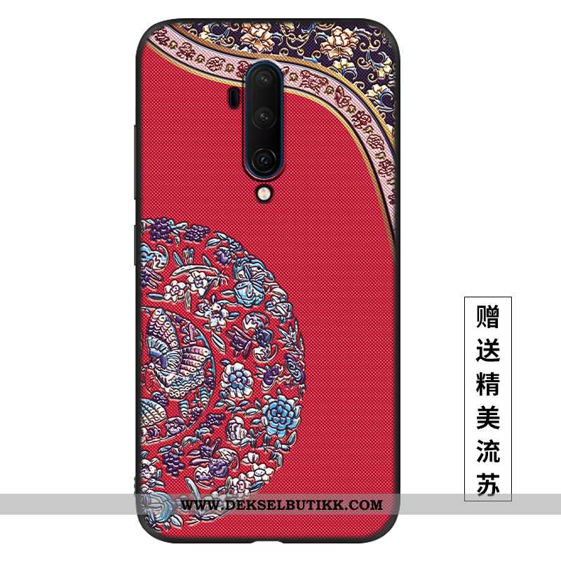 Deksel Oneplus 7t Pro Silikon Mobiltelefon Tynne Net Red Rosa, Etui Oneplus 7t Pro Beskyttelse Billi