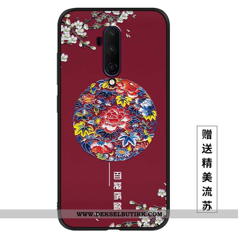 Deksel Oneplus 7t Pro Silikon Mobiltelefon Tynne Net Red Rosa, Etui Oneplus 7t Pro Beskyttelse Billi