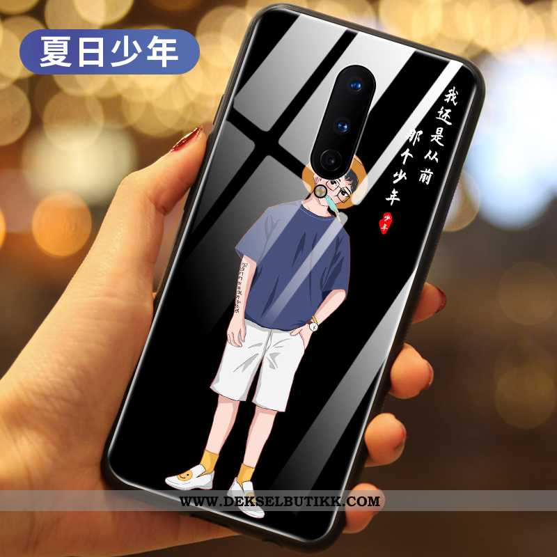 Deksel Oneplus 8 Myke Kreativ Glass Hemming Svart, Etui Oneplus 8 Silikon Tilbud